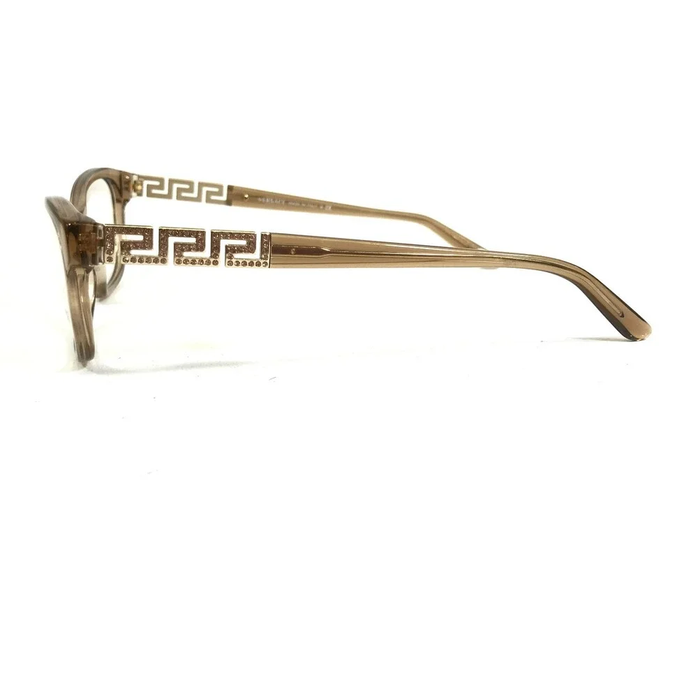 Versace Eyeglasses Frames MOD. 3212-B 617 Clear Brown Gold Crystals 52-16-140